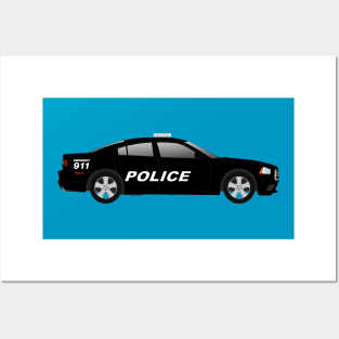 Black Police Car (Charger) Posters and Art